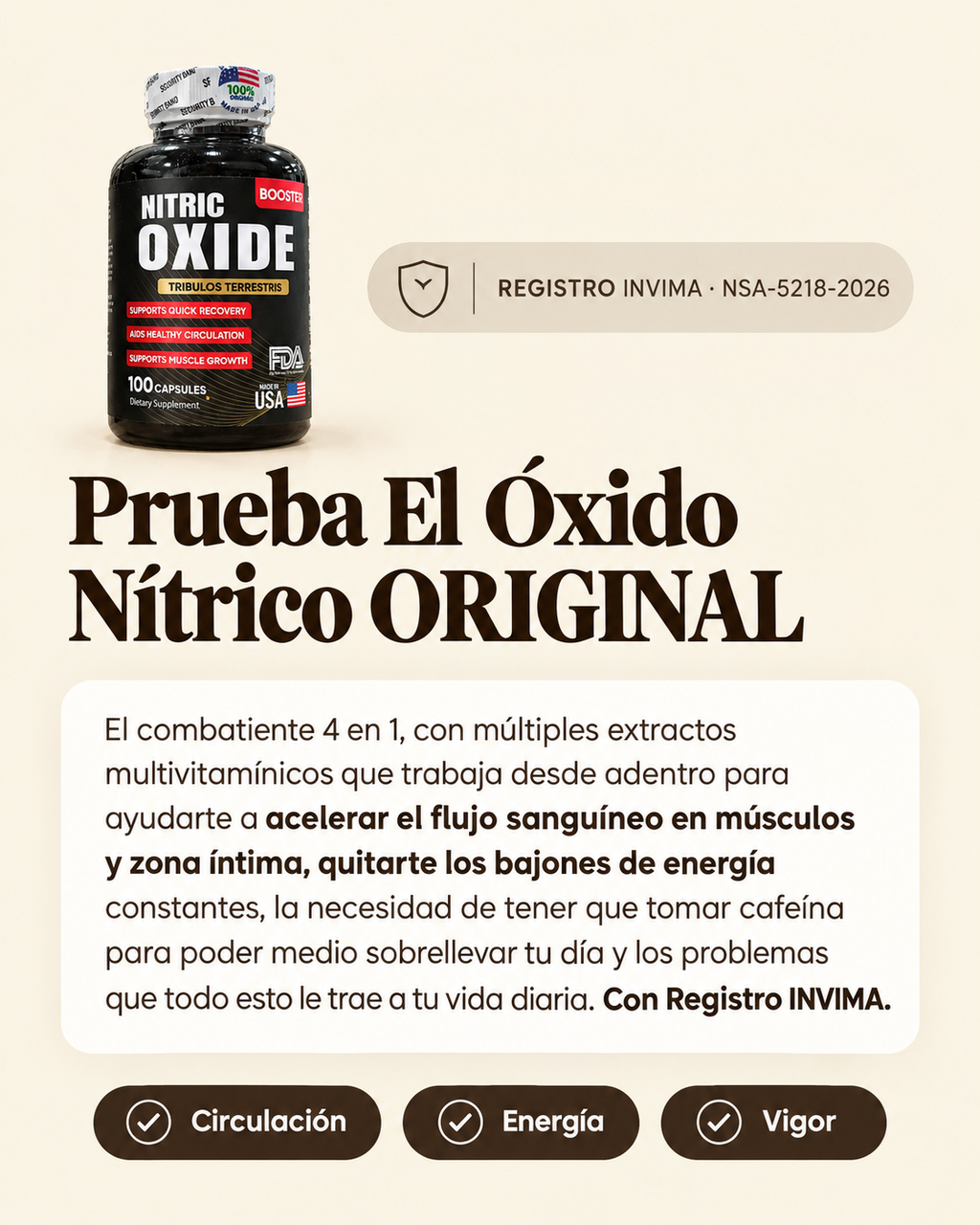 OXIDO NITRICO X100 CAPSULAS
